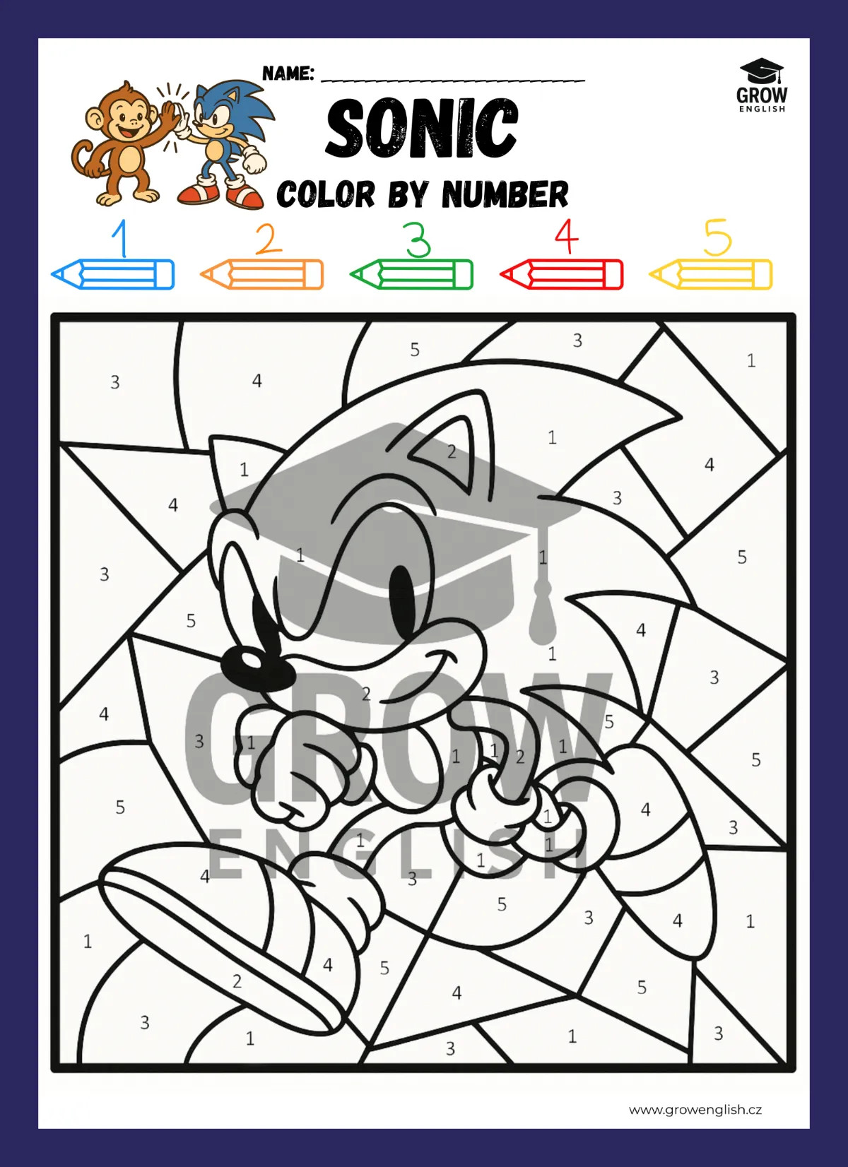 Sonic - vymalovávání dle čísel a barev