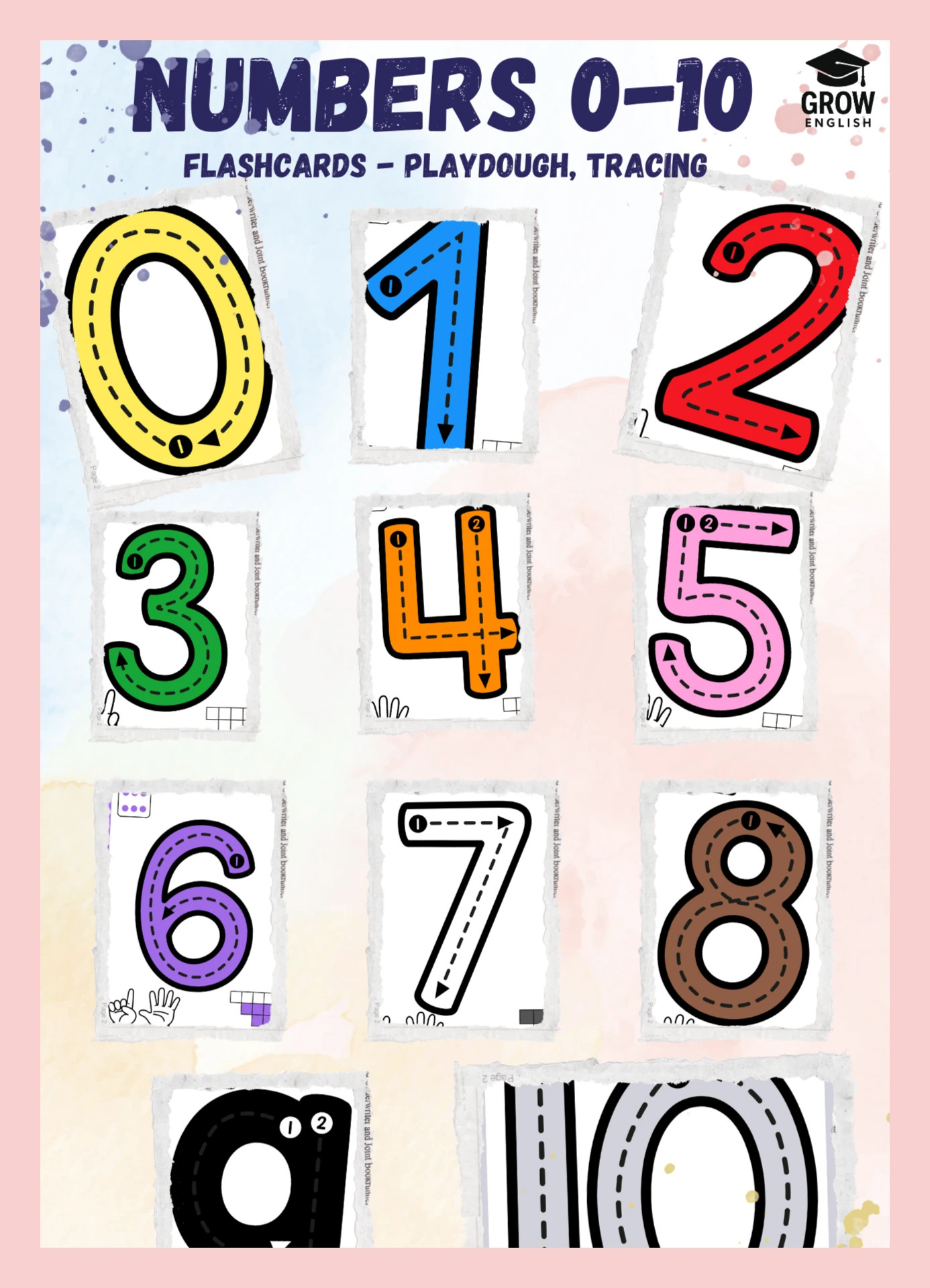 Kartičky/Flashcards s barevnými čísly