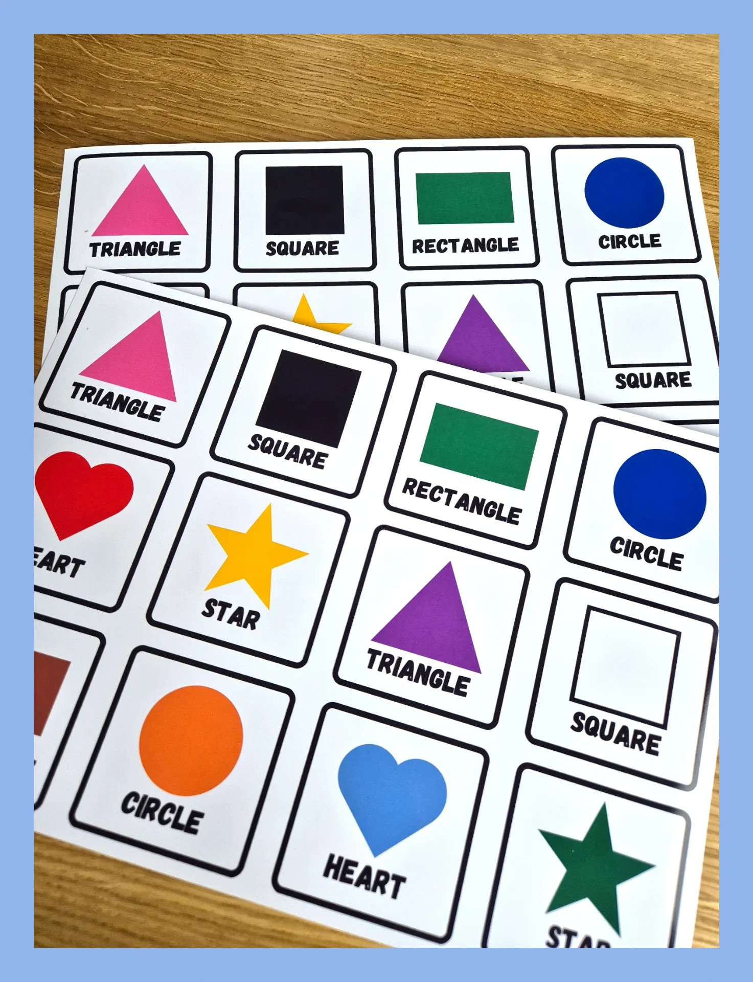 Pexeso - tvary | Pracovní list angličtina pro děti