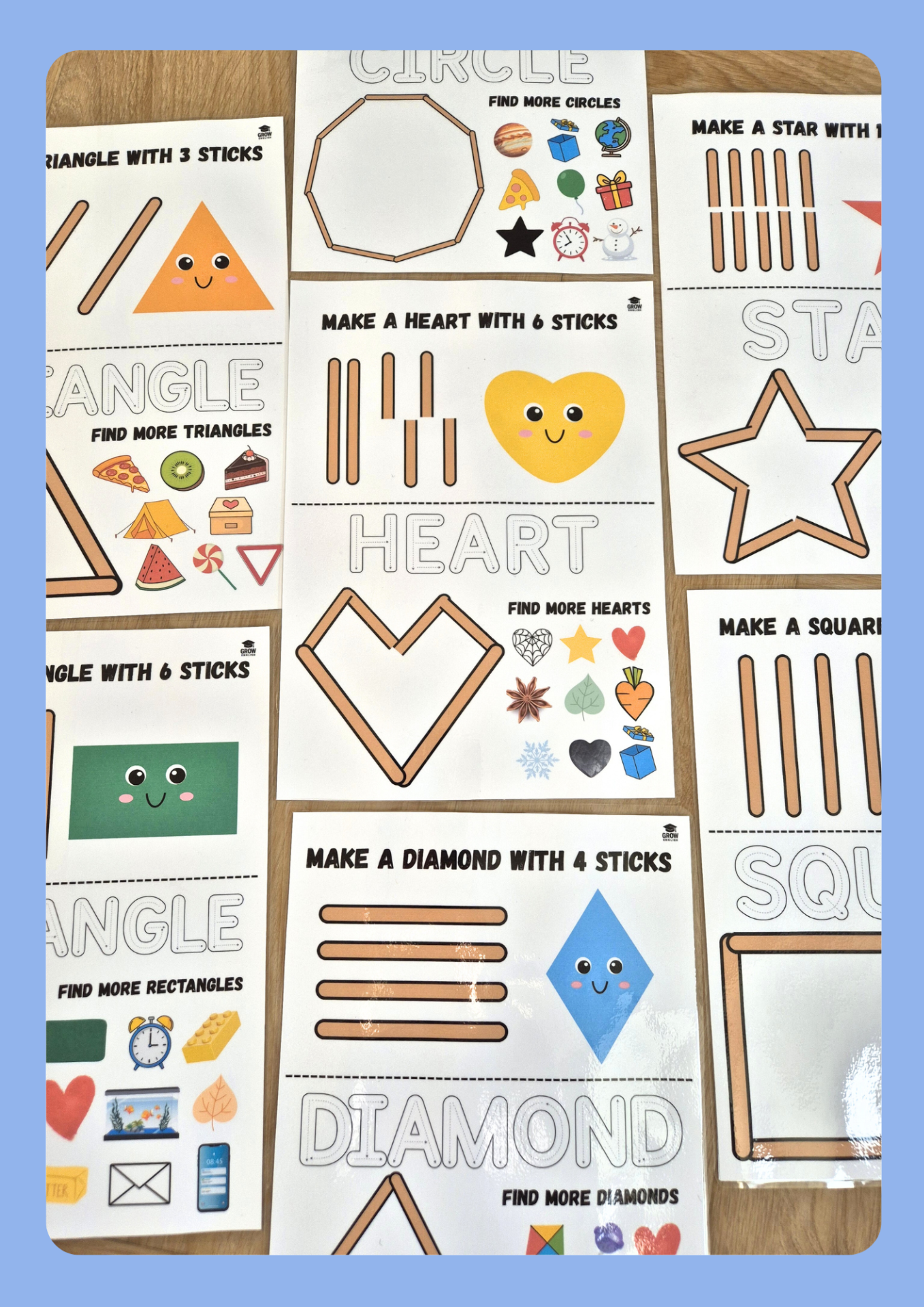 Tvary z nanukových špachtliček - Popsicle sticks shapes