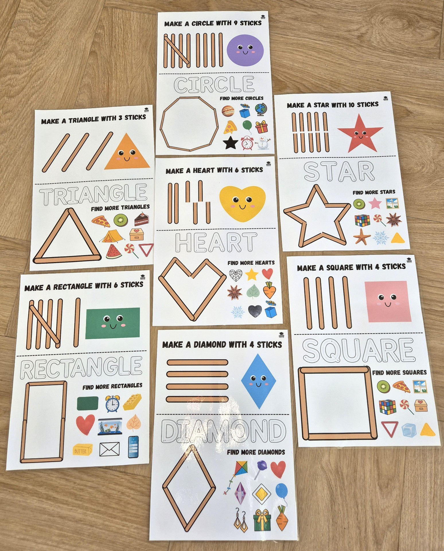 Pracovní listy do angličtiny tvary - shapes