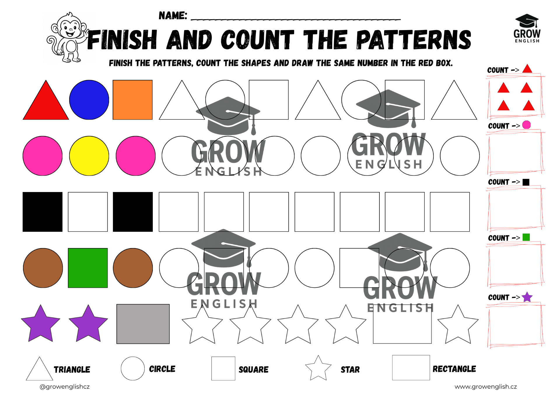 Pracovní list - tvary, barvy a logické uvažování