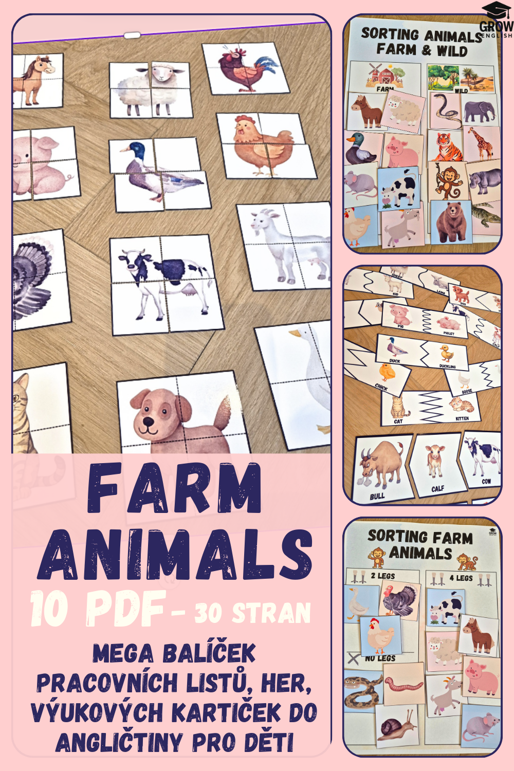 Tematická sada - zvířata na farmě