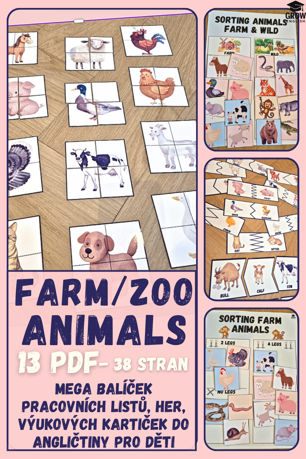 Tematická sada - zvířata na farmě a v zoo