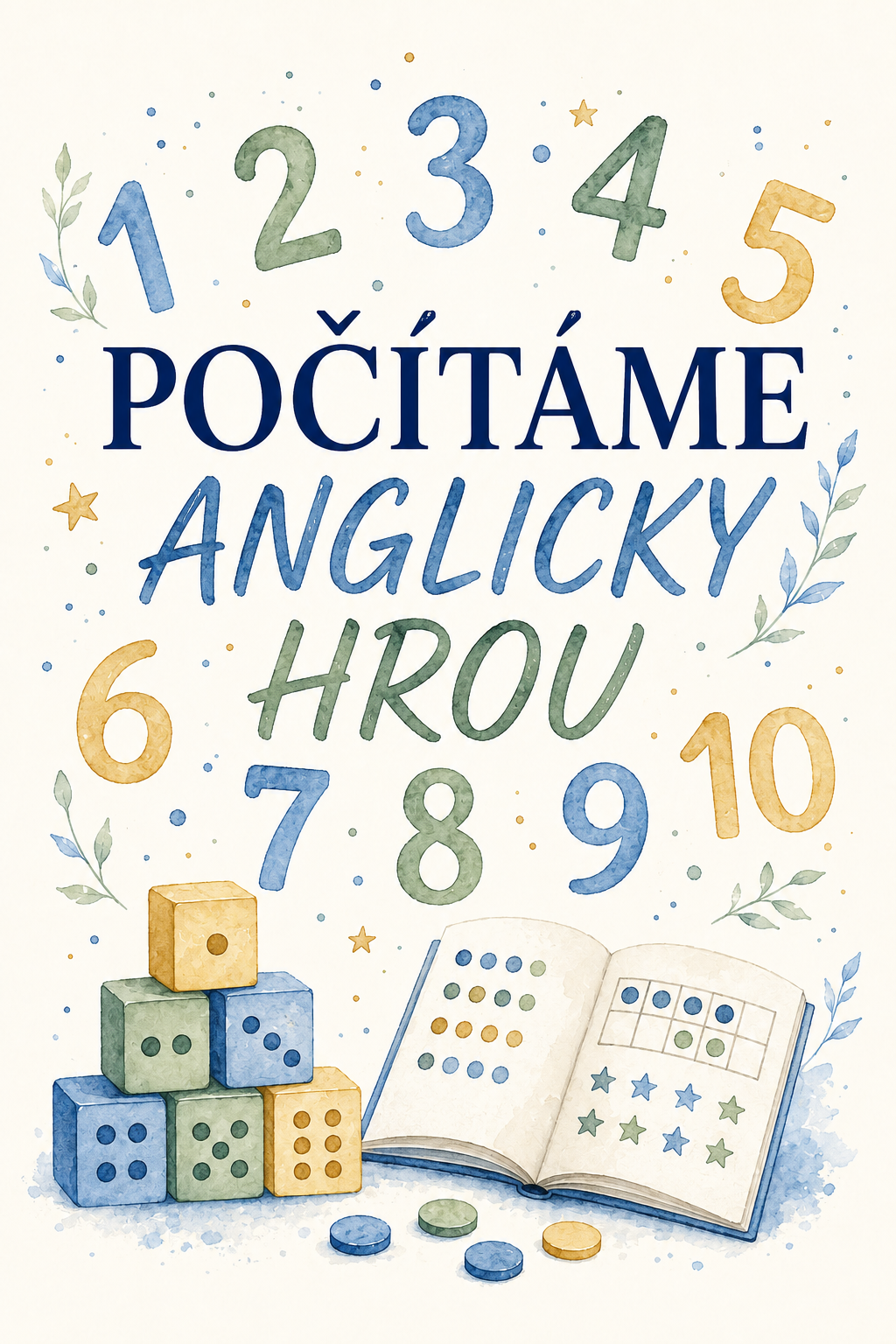 Anglická čísla pro děti Numbers 1–10 – počítání anglicky hrou pomocí kostek a pracovních listů.