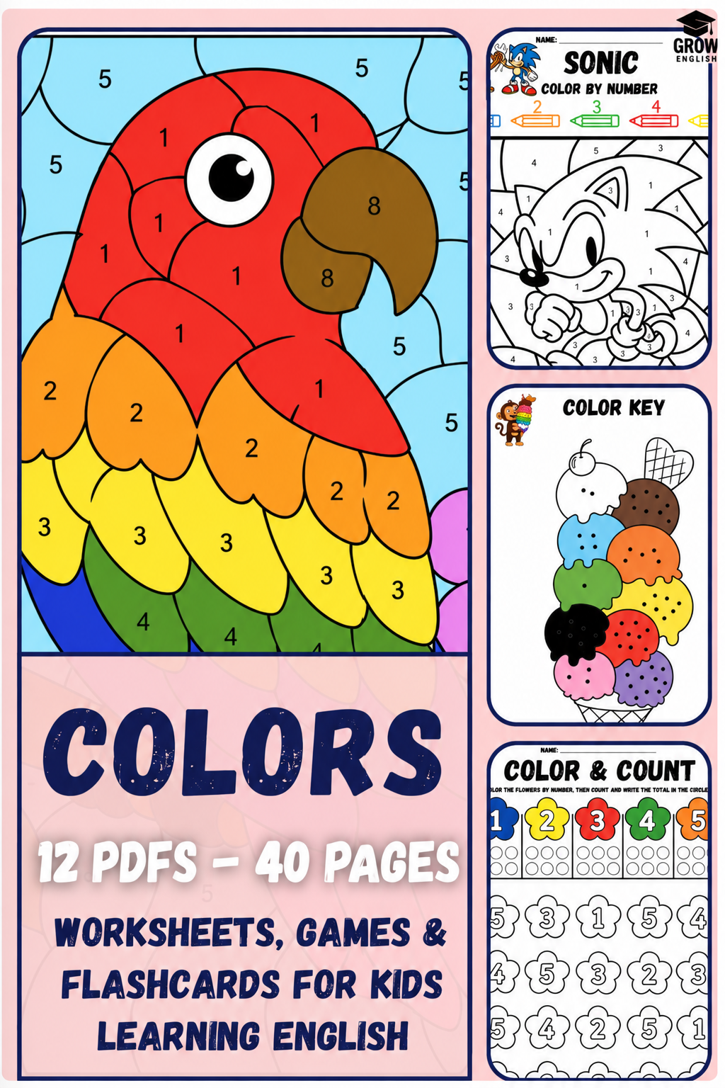 Printable English colours worksheets, games and flashcards for children aged 4–10